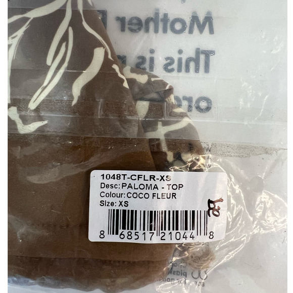 NWT Stone Fox Swim Paloma Bikini Top, Coco Fleur, size XS, Wide Cup, Adjustable - Picture 15 of 15